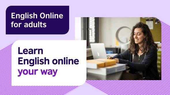 An advert for English Online for adults.