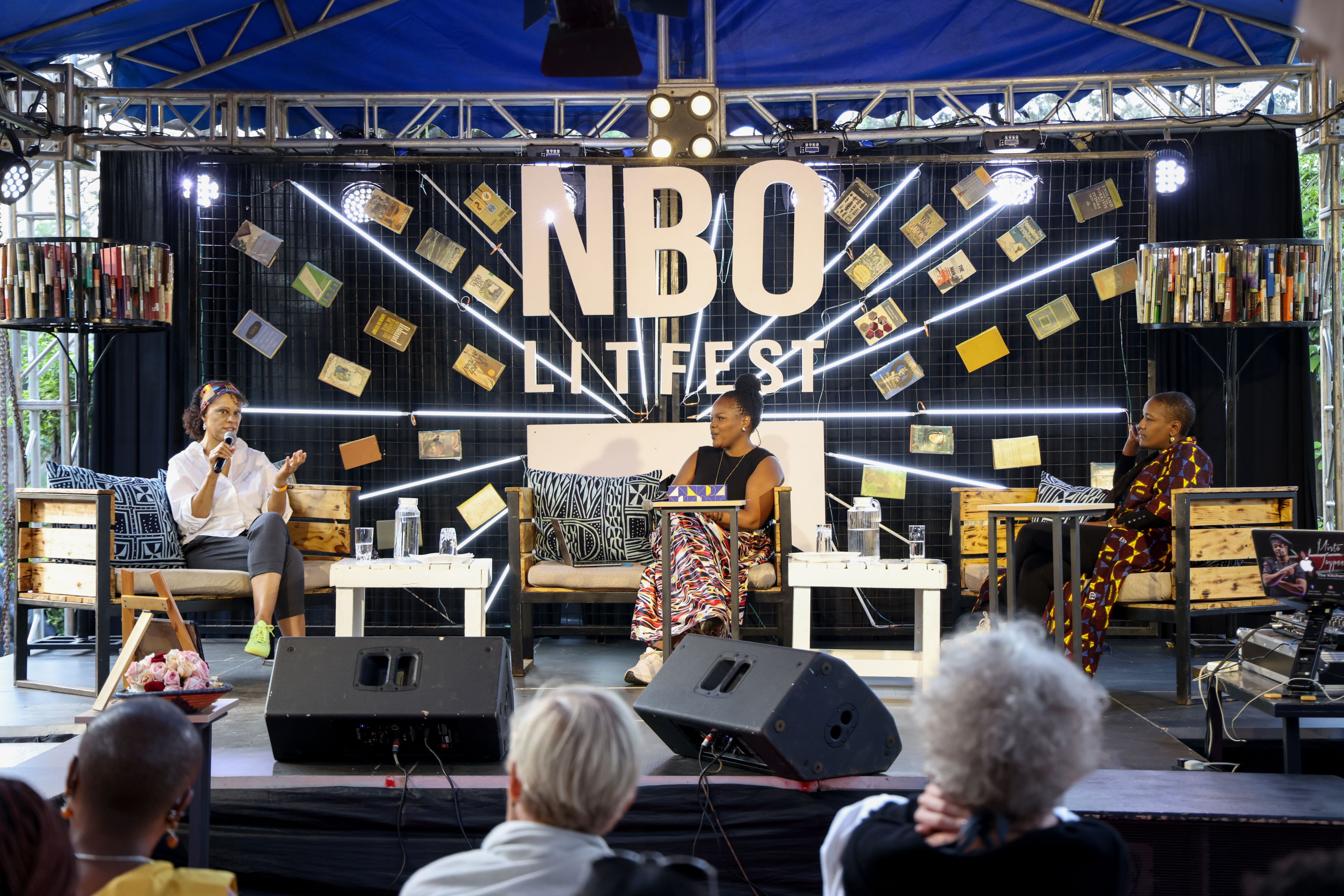 Wanjiru Koinange, co-founder of Book Bunk, speaking at Nairobi LitFest